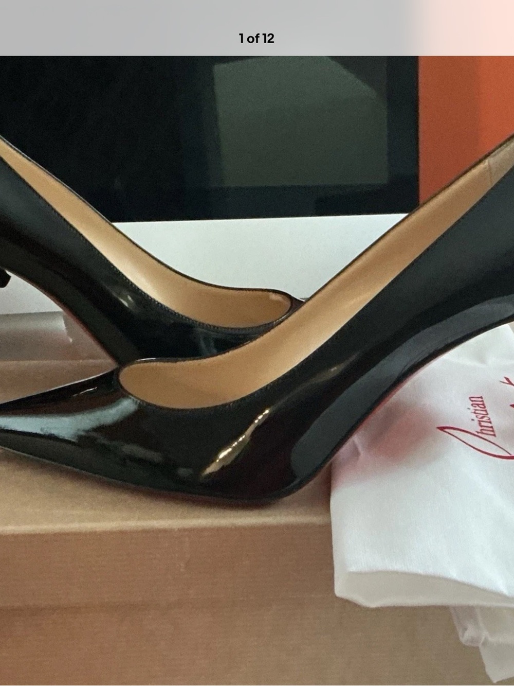 Christian Louboutin Black Patent Leather Pointed Pump  EUR SIZE 41